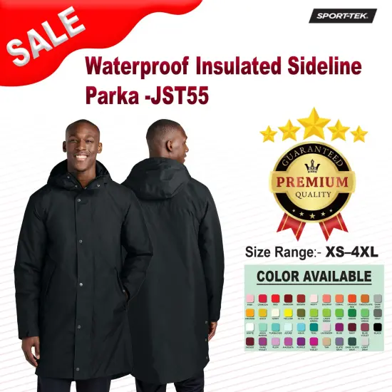 Sport-Tek&reg; Waterproof Insulated Sideline Parka Black {5}