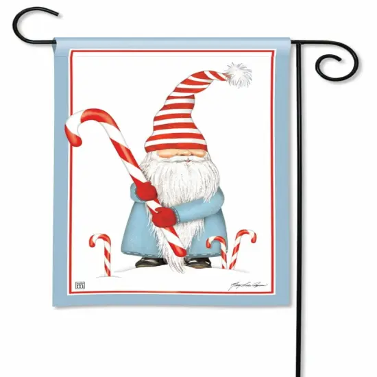 Candy Cane Gnome Christmas Garden Flag {1}