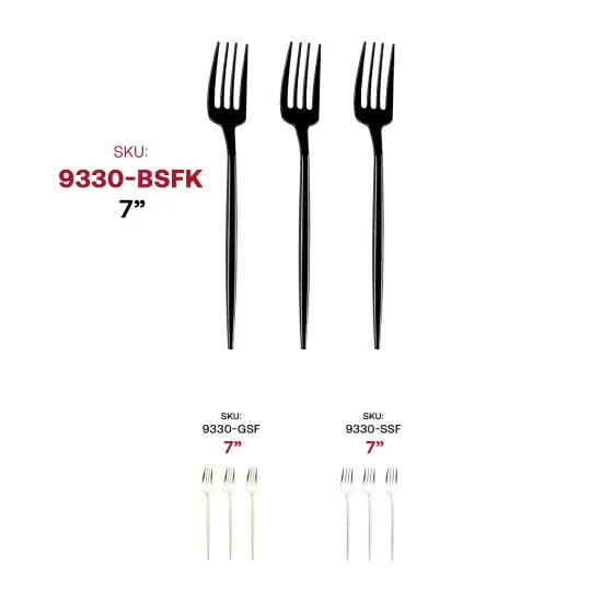 Solid Black Moderno Disposable Plastic Dessert Forks (480 Forks) {6}