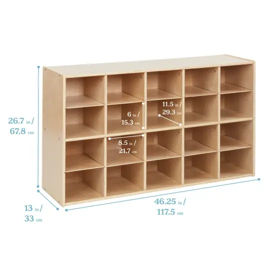 Streamline 20 Cubby Tray Storage Cabinet, 4x5 Natural {2}