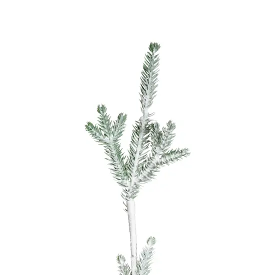 Northlight Frosted Slim Pine Artificial Christmas Tree in Burlap Base - 5' - Unlit Green {6}