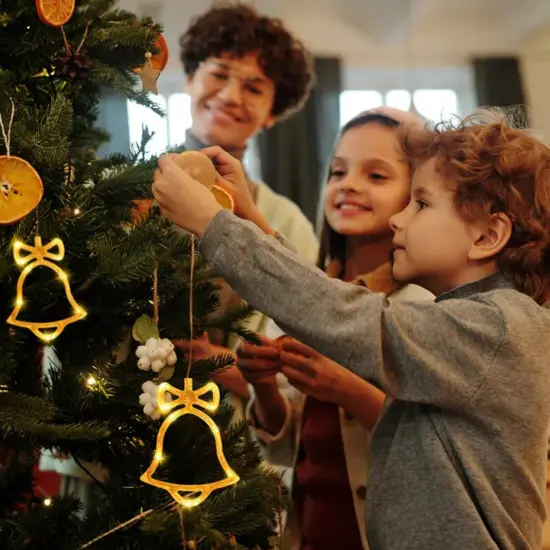 Kitcheniva Star & Bell Christmas Hanging Ornaments Warm White {3}