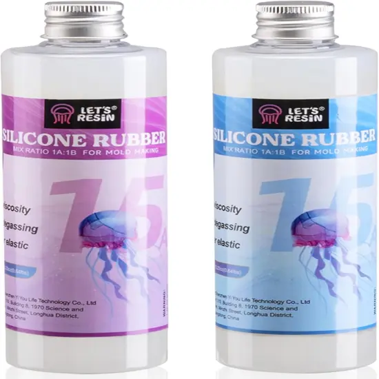 LET'S RESIN Silicone Mold Making Kit-Translucent Silicone Rubber Non-Toxic & Food-safe Grade Liquid Mold Making Silicone-20.46oz Super Elastic Molding Silicone-Ideal for 3D Molds,Resin Molds,Silicone Molds-4H Fast Cure {1}