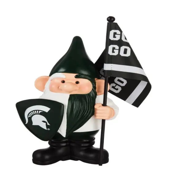 Michigan State Gnome with Flag Go Green Go White {1}