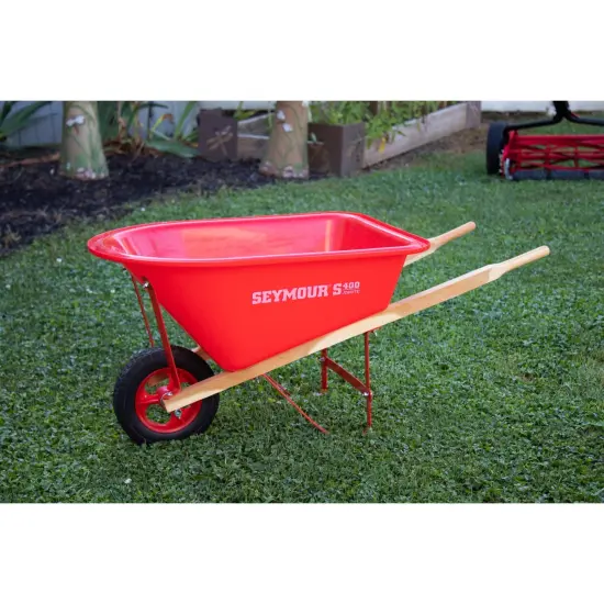 Seymour Fully Functional Metal Frame Poly Bed Wheelbarrow for Children Red {3}