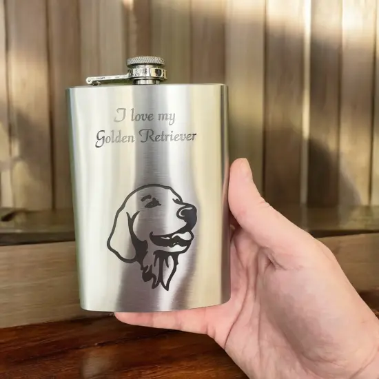8oz I love my Golden Retriever Stainless Flask {4}