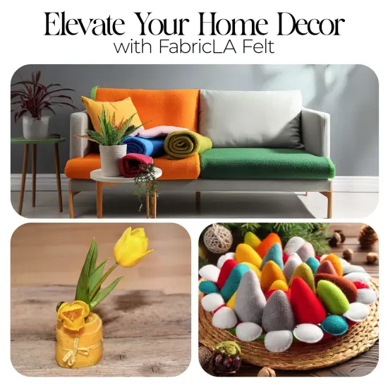 FabricLA Acrylic Felt Fabric - 72" Inch Wide 1.6mm Thick Felt by The Yard - Use Soft Felt Sheets for Sewing, Cushion, and Padding, DIY Arts & Crafts (4 Yards, Mango) {5}