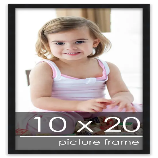 Panoramic Simple Black Picture Frame - UV Acrylic, Foam Board Backing, Hanging Hardware {1}