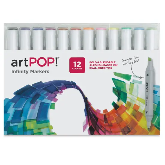 artPOP! Infinity Art Markers, 12 Colors, Dual Tip Alcohol Based Markers, Professional Art Markers for Drawing, Illustration, Sketching, Animation with Triangular Grip {3}