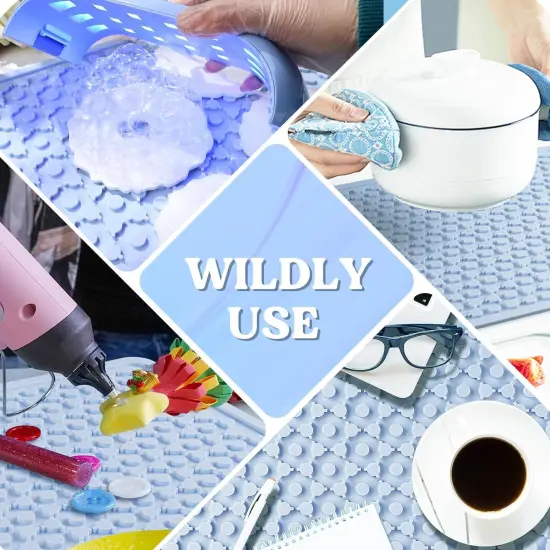 LET'S RESIN Premium Resin Collector Mat,20" x 14"Large Silicone Mat,Easy Cleanup & Heat Resistant Thick Silicone Mats for Crafts,Resin Molds, Epoxy Resin,Playdough Mat,Placemat(Blue) {6}