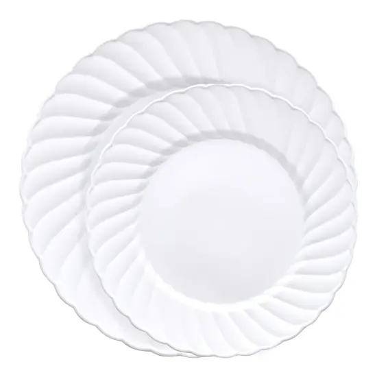 White Flair Plastic Dinnerware Value Set (144 Guests) {2}