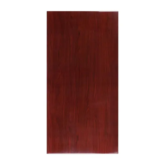 Emma and Oliver 30"x60" High-Gloss Resin Table Top with 2" Thick Drop-Lip Mahogany {1}