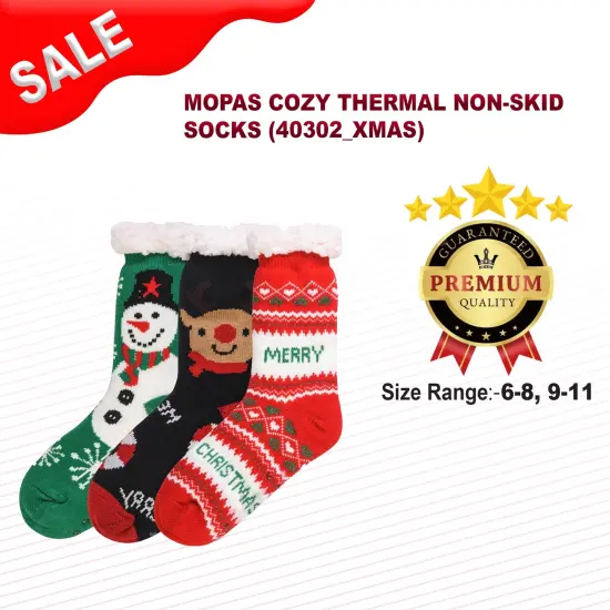 Mopas Cozy Thermal Non-Skid Socks assorted {2}