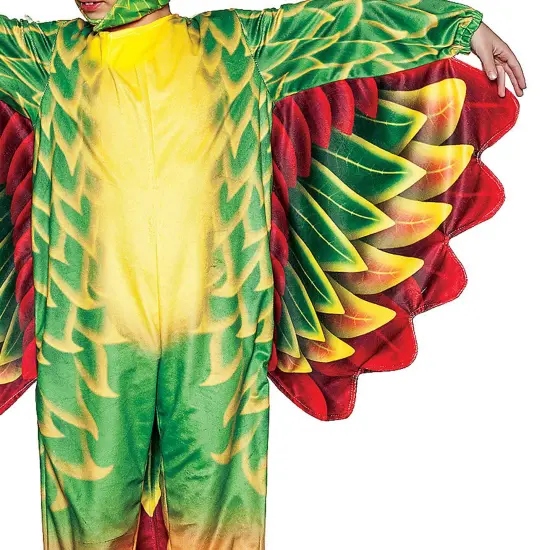 Toddler Green Parrot Printed Costume {5}