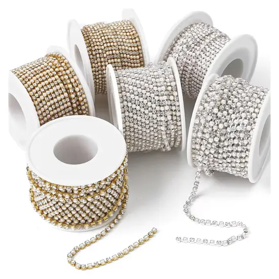 Glamorous Rhinestone Chains in Silver and Gold {2}