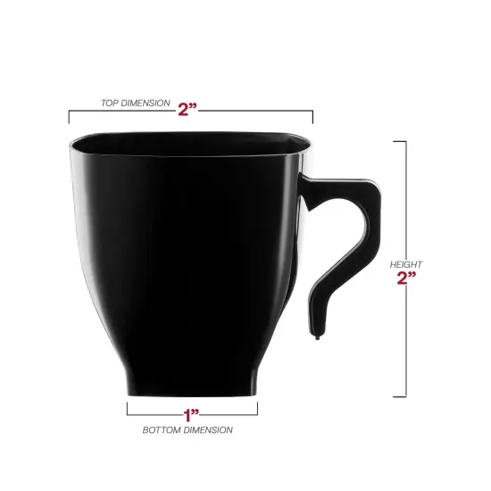 Black Square Plastic Mini Coffee Tea Cups - 2 oz. (240 Cups) {3}