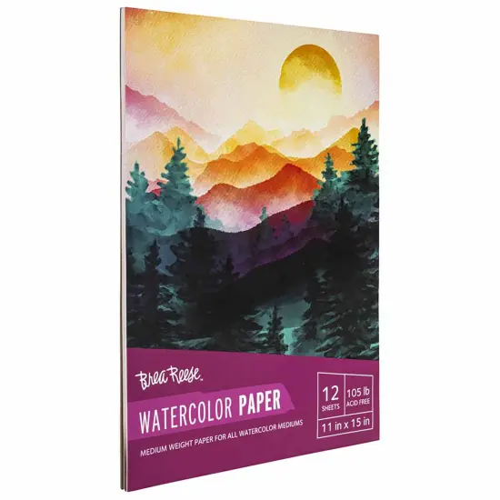 Brea Reese: Watercolor Paper Pad 50 Sheets - 11x15" - 105lb, Acid-Free, Durable & Glue-Bound, Perfect for Watercolor Painting, Adult Art Supplies {4}