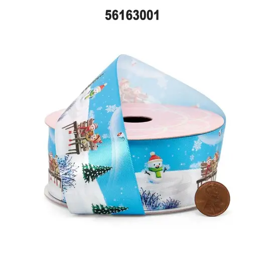 Christmas festival Satin Ribbon 25 Yards x 1.5 Inches 1 Roll Christmas Scene {3}