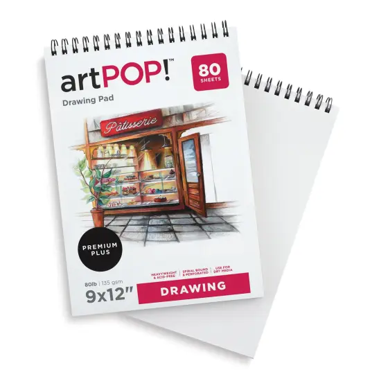 artPOP! Drawing Pads, 2-Pack, 9" x 12", 50 Sheets Each, 80 lb/135 gsm, Acid-Free, Top Wirebound, Artist Paper for Drawing & Sketching, Students & Adults {3}