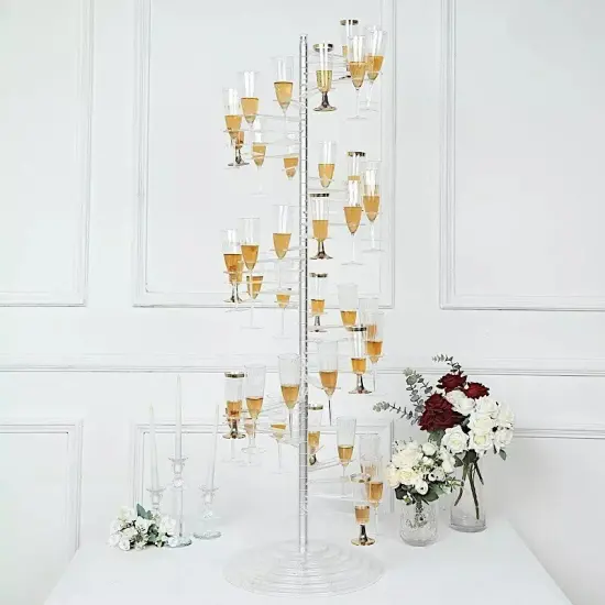 Clear 4.5 feet Spiral Acrylic Champagne GLASS FLUTE HOLDER Display Stand Party {3}