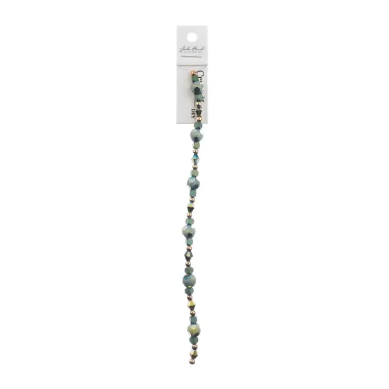 Crystal Lane DIY 7" Mixed Designer Glass Bead Mix Strand Hematite Blue Mix {2}