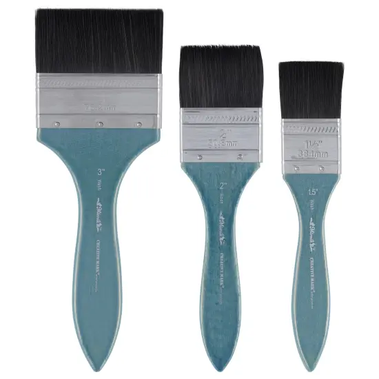 Creative Mark Mimik Professional Watercolor Brushes - Mottler Set of 3- Synthetic Squirrel Hair - Natural Bristle Artist Brushes for Watercolors, Gouache & Acrylics - Imitates Natural Squirrel and Sable Hair {4}