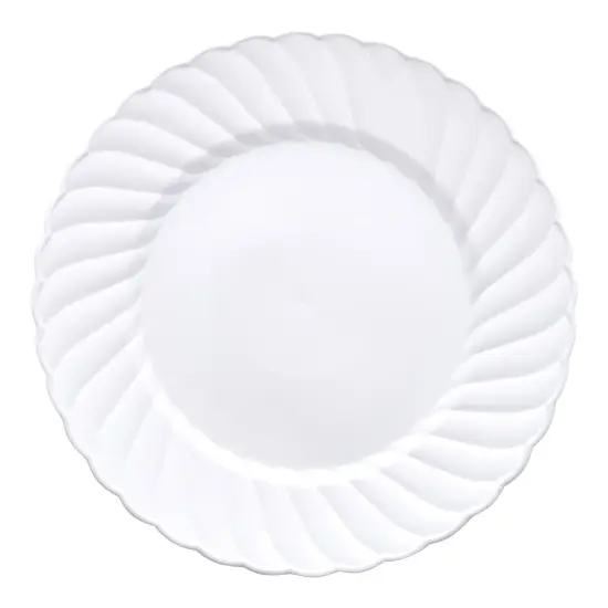 White Flair Plastic Pastry Plates - 6" (180 Plates) {2}