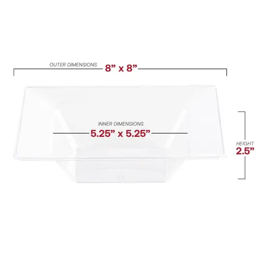 Clear Square Plastic Soup Bowls - 12 oz. (120 Bowls) {3}