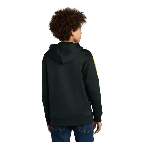 Sport-Tek&reg; Youth Fleece United Pullover Hoodie Black/ Gold {5}
