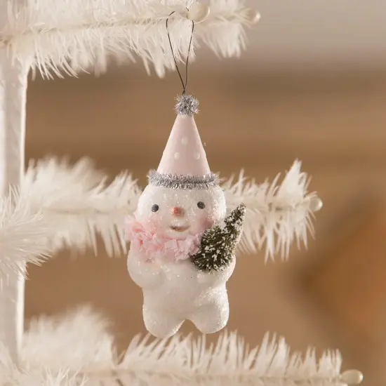 Party in Pink Snowman Ornament 4.5" {2}