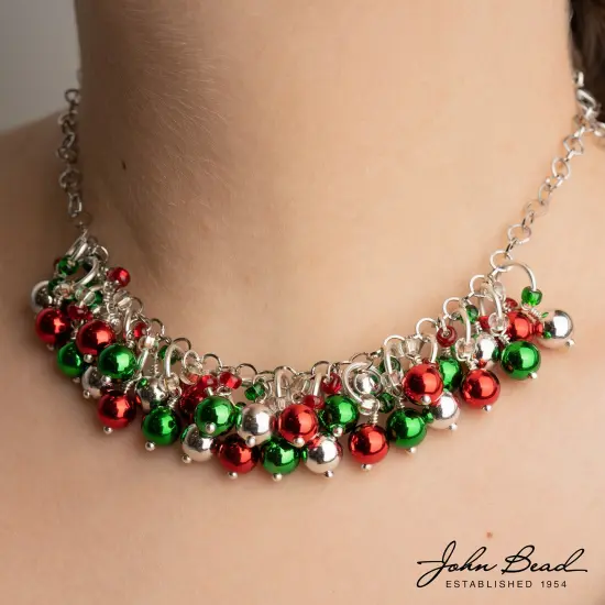 Crystal Lane DIY 7" Designer Holiday Red & Green Glass Bead Mix Strand Twisted / Green &Red {2}