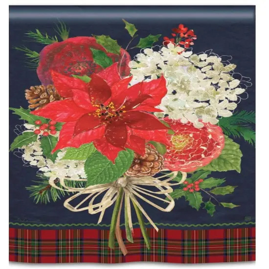 Christmas Bouquet Flag 2 Sided Decorative Banner {2}