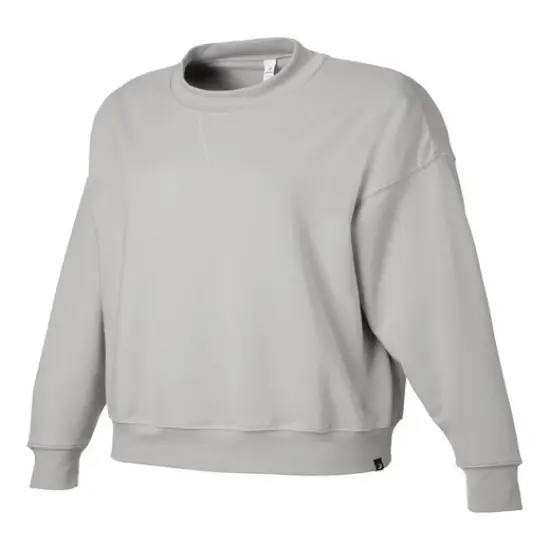 Glyder&reg; Ladies Vintage Oversized Crew Pullover ASH GREY {1}