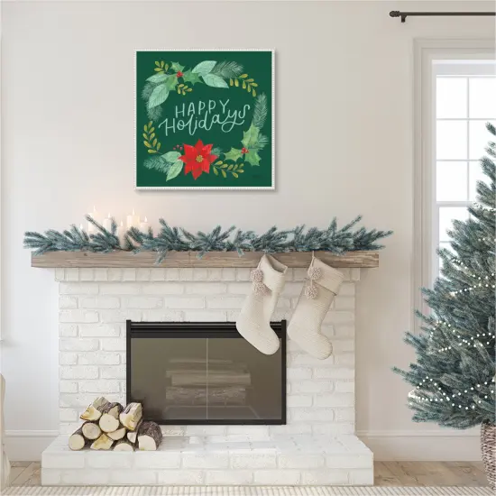 Holly and Pine II Holidays by Jenaya Jackson Framed Canvas Wall Art {5}
