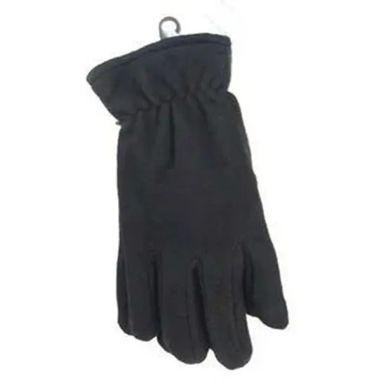 Solid Wing Black Fleece Gloves for Ultimate Warmth {4}