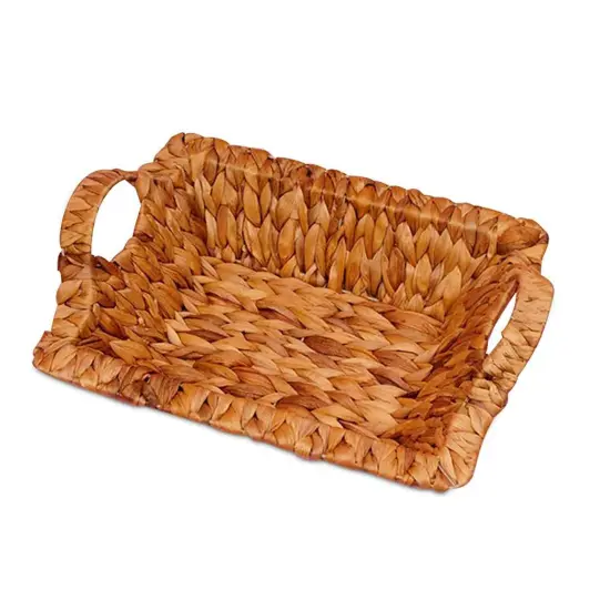 Natural Rush Flat Edge Rectangular Basket Trays 13 3/8" x 11" x 3 1/8"| RADYAN&reg; {2}