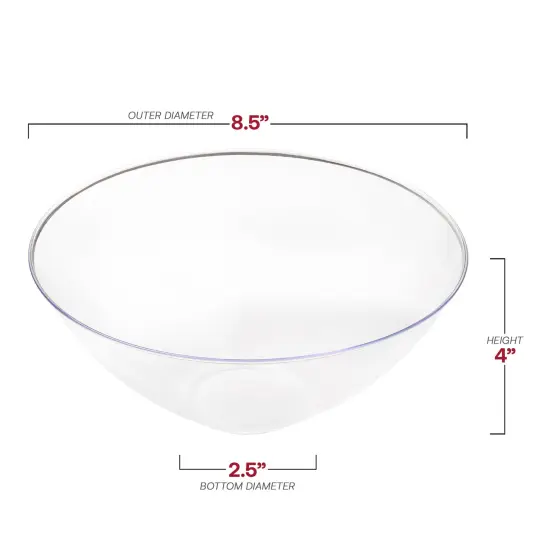 Solid Clear Organic Round Disposable Plastic Bowls - 32 oz. (60 Bowls) {3}