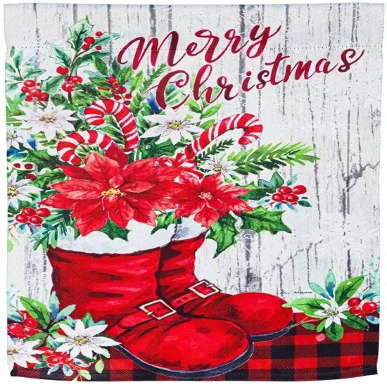 Christmas Santa Boots Garden Flag 2 Sided Decorative {1}