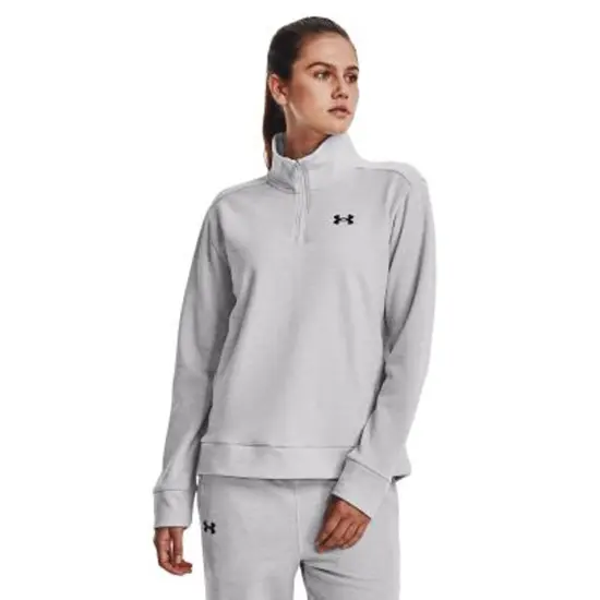 Under Armour&reg; Men's Rival Fleece Quarter-Zip White/ black {4}