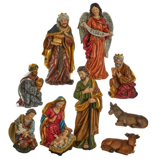 Kurt Adler 12.5-Inch Nativity Figurines Table Piece, 10-Piece Set {1}