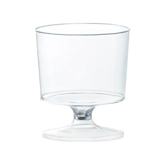 Clear Round Plastic Disposable Mini Wine Glasses - 2 oz. (480 Glasses) {1}