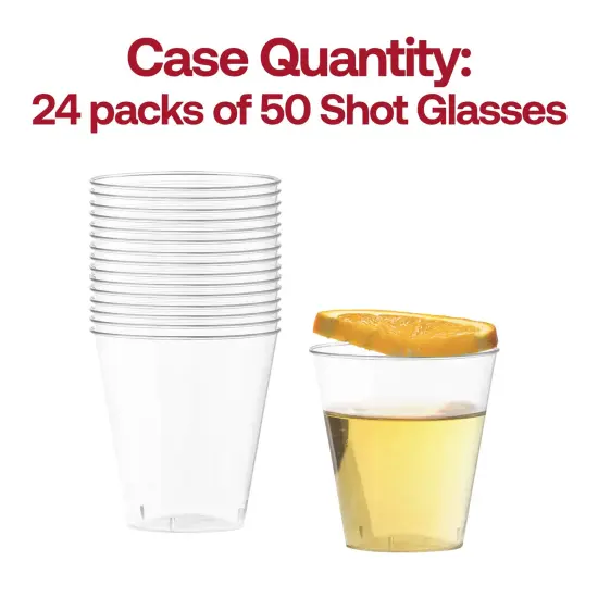 Clear Round Plastic Disposable Shot Glasses - 2 oz. (1200 Glasses) {5}