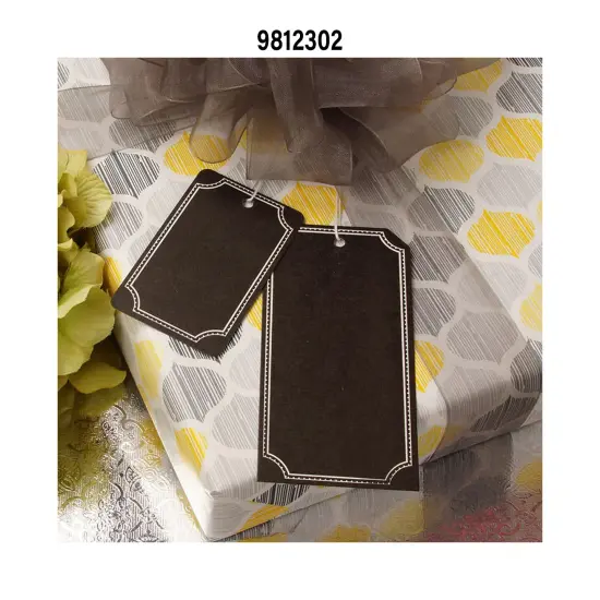 Black White Chalkboard Strung Gift Tags 2 1/8 '' x 4 1/4 '' {2}
