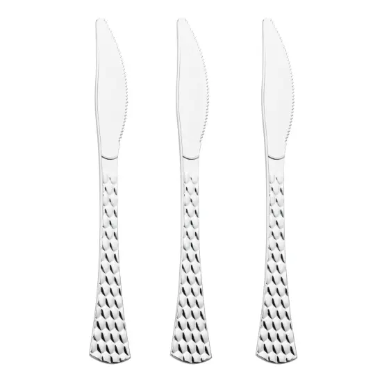 Shiny Silver Glamour Cutlery Disposable Plastic Knives (600 Knives) {2}