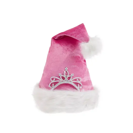 Holiday Living One Size Fits Most Pink Plush Santa Hat {5}