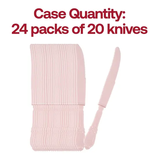 Pink Baroque Disposable Plastic Dinner Knives (480 Knives) {5}