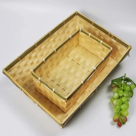 Bamboo Chain Design Baskets 7" x 12" {5}