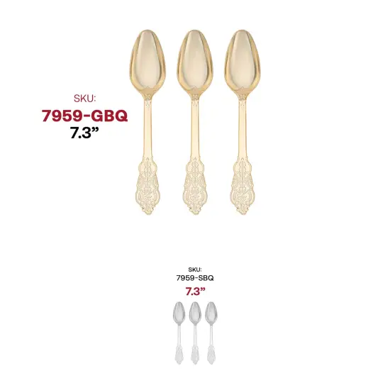 Shiny Baroque Gold Plastic Spoons (600 Spoons) {6}