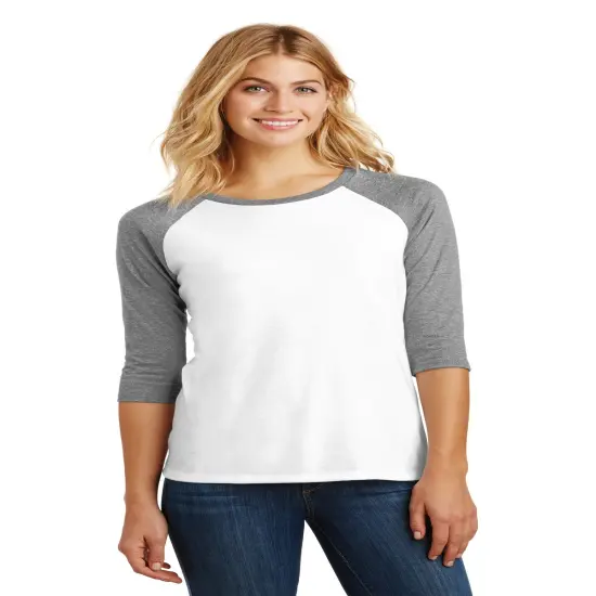 District&reg; Women&rsquo;s Perfect Three-Quarter Sleeve Raglan Navy F/Grey Frost {3}