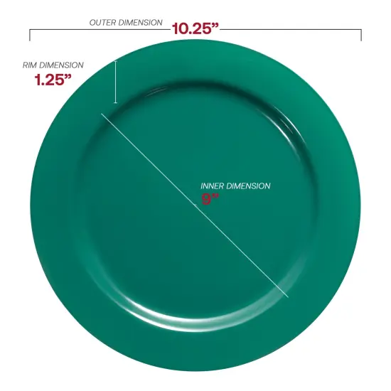 Solid Green Holiday Round Disposable Plastic Dinner Plates - 10.25" (120 Plates) {3}